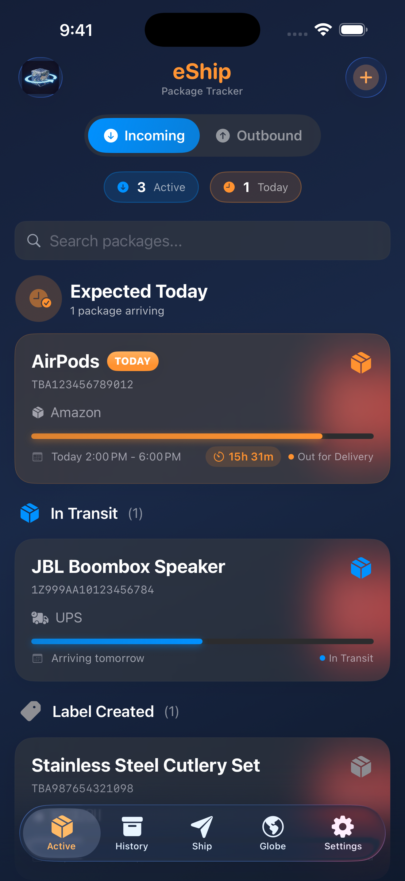 eShip App Screenshot